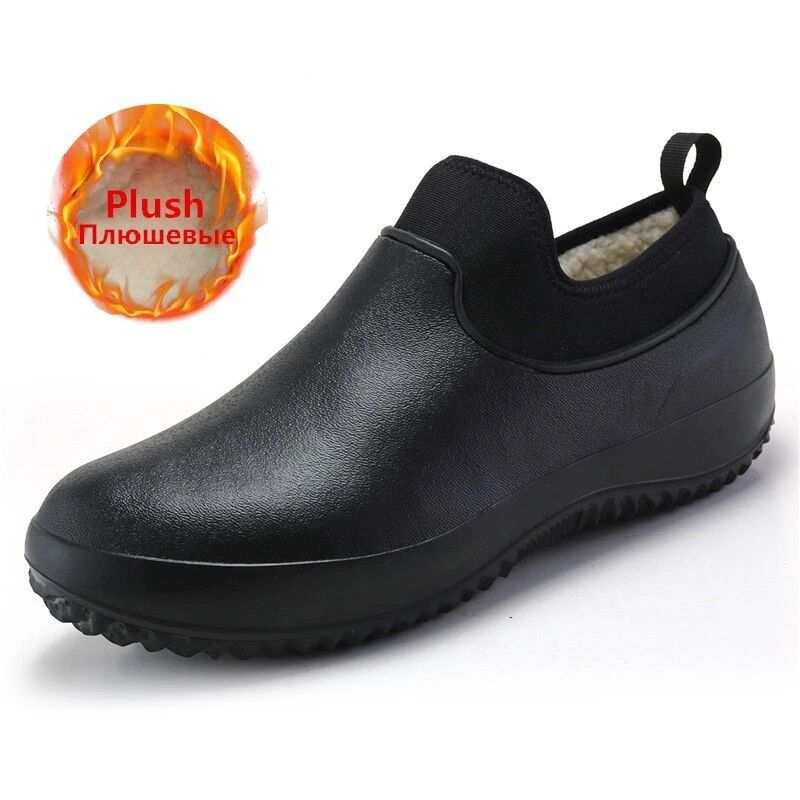 Men Shoes Kitchen Working Shoes Add Cotton Nonslip Waterproof Chef