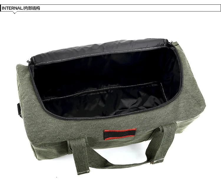 New Large Capacity Canvas Leather Portable Crossbody Bag Men's Baggage Travel Shoulder Bag Practical Luggage Thicken Travel Bag