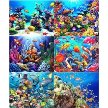 

AZQSD Paint By Numbers Fish Sea Turtle Handpainted Painting Art Home Decor Coloring By Numbers Animal Abstract Art Unique Gift