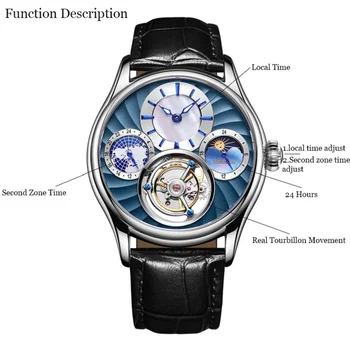 

Top Luxury Brand GUANQIN Real Tourbillon Mechanical Hand Wind Men's Watch Skeleton Sapphire Leather Man clock Relogio Masculino