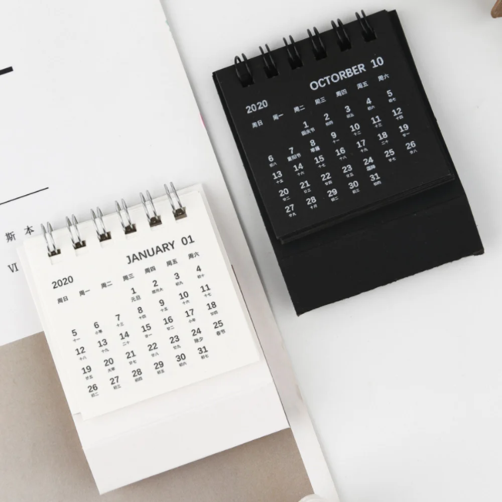 Настольный календарь, мини бумажный двойной ежедневный планировщик, годовой органайзер, простой Настольный элемент, офисные канцелярские принадлежности