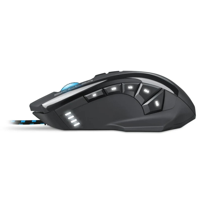Мышь Sharkoon Skiller SGM1 оптическая, проводная, 10800 dpi, USB, подсветка RGB, цвет: черный