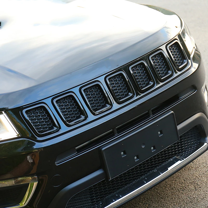 Запасные части для 2017 2018 Jeep Compass Черная передняя отделка ABS пластик запасные