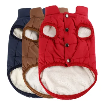 

XS-3XL Dog Coat Clothes Snap Warm Cotton Coat Pet Dog Clothes Thick Snap Button Jacket Fashion Warm Classic Dogs Supplies