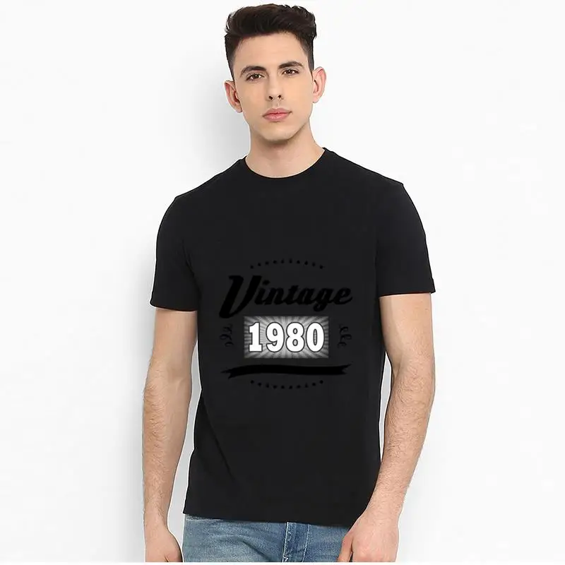 

Custom Vintage 1980 t-shirt big size s~101xL Short-Sleeve blank t shirt Letter mens tee t shirts