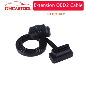

OBD2 60cm 100cm Thin As Noodle OBDII OBD2 16Pin ELM327 Male To Female Elbow Extension OBD 2 Auto Car Diagnostic Cable Connector