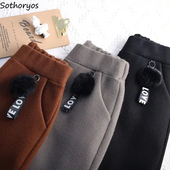 

Casual Pants Women Large Size Wide Leg Pant for Womens Office Ladies Mature Korean Style with Pockets Elastic Waist Temperament