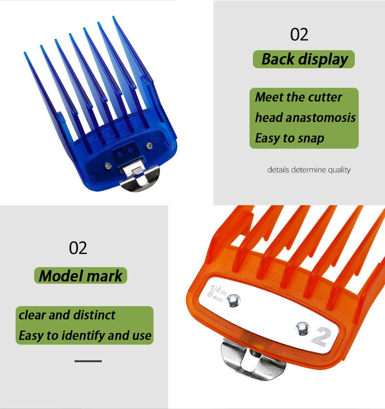 8 Grid Guide Limit Comb Cover Storage Box  Hair Clipper Rack Holder Organizer Case Salon Barber Tools，for general