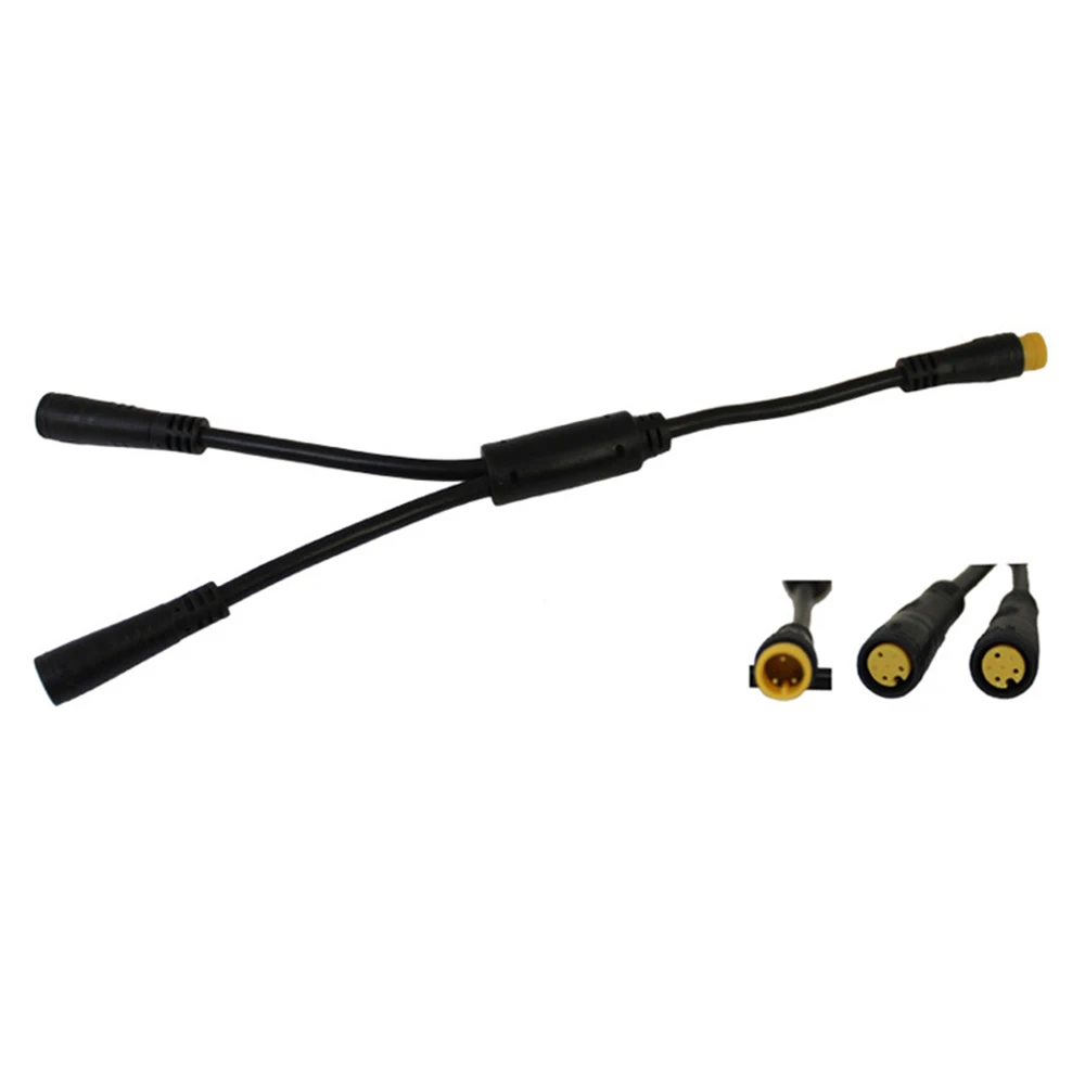 Mountain Bike Y-Splitter Cable For BaFang Mid Motor Black Adapter Extension Cord
