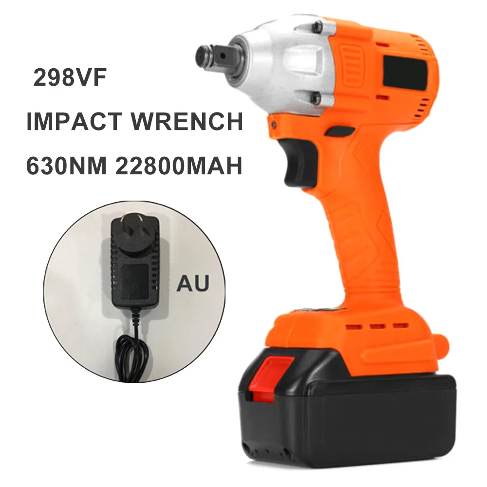 

298VF 630NM Electric Brushless Impact Wrench Rechargeable Wrench Power Tool Cordless With Battery&accessories