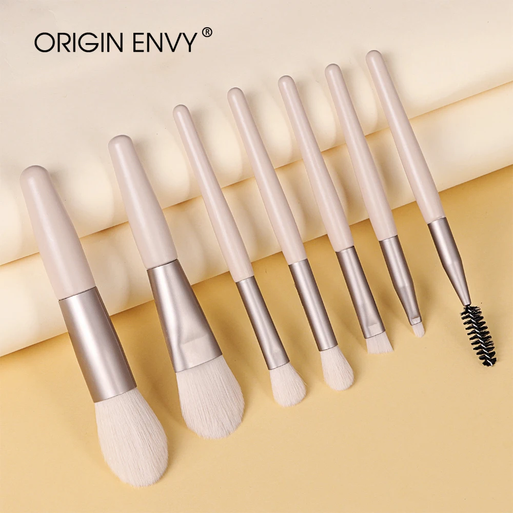 ORIGIN ENVY 7Pcs Makeup Brushes Foundation Brush Wooden Handle Soft Hair Makeup Set Brush Portable Beauty Tool Beauty