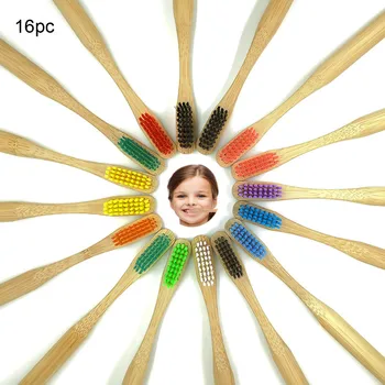 

Natural Soft Bristle toothbrush Small Head Toothbrush Biodegradable Teeth Brush Oral Care 16PC j921