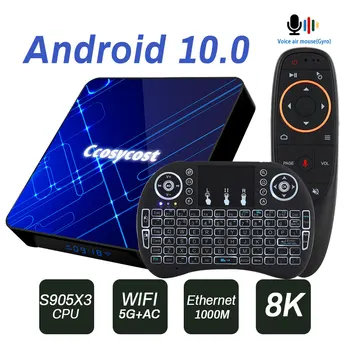 

Android TV Box 10.0 Amlogic S905X34GB 32GbGB64GB 128GB TV Box Set Top Box with Backlit Wireless Keyboard USB 3.0 Ultra HD 4K 8K