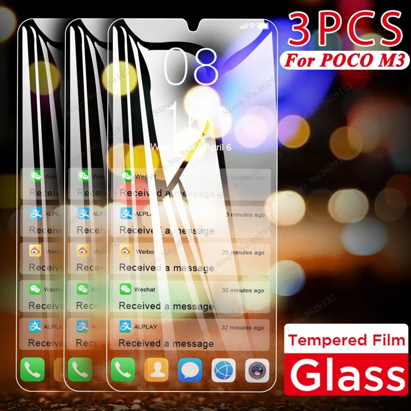 

3PCS Screen Protector Tempered Glass For Xiaomi POCO M3 X3 NFC Screen Pocom3 On Xiami Xiomi Mi Pocophone 3M Protective Film
