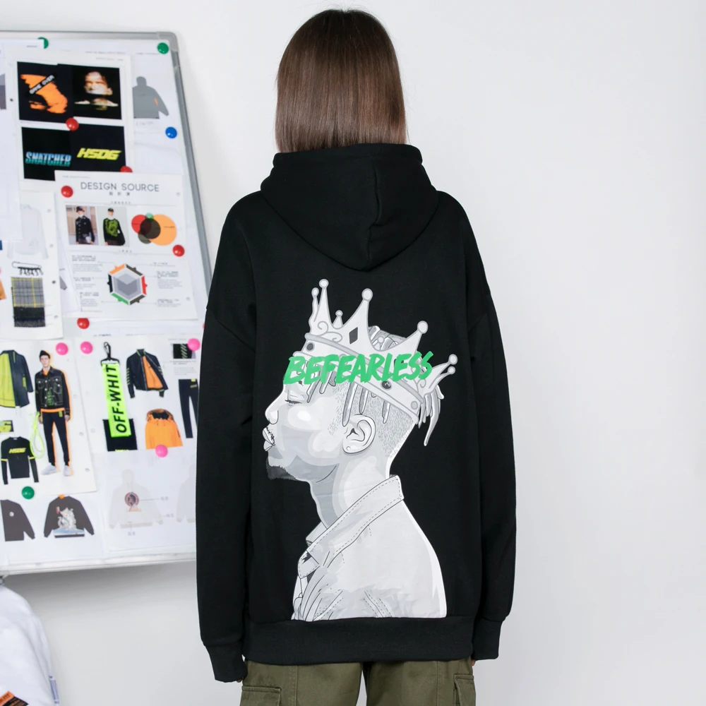 OSCN7 High Street печати флисовая толстовка женщина осень уличная плюс бархатные толстовки оверсайз женщины 8069A