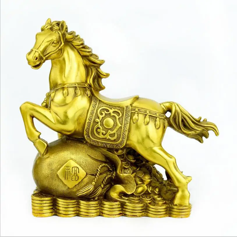 Pure copper, money, horse, fortune, horse, ornaments, cornucopia