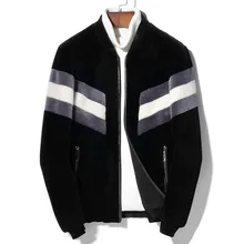 Мужское пальто с натуральным мехом, Осень-зима, стрижка овец, шерсть, пальто, куртка-бомбер корейского размера плюс, Erkek mon MG-1800105, KJ3584