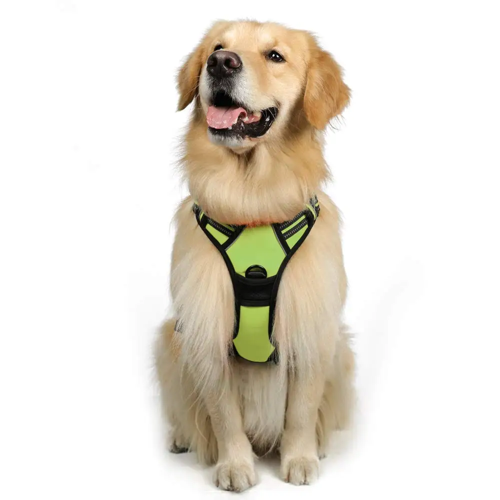 

3M Green Reflective Dog Harness No Pull Walking Pet Harness Handle Adjustable Breathable Oxford Vest for Small Medium Large Dog