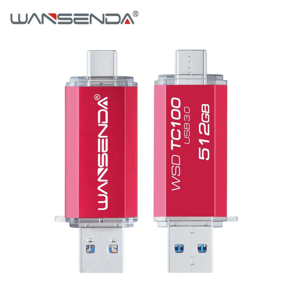 WANSENDA OTG USB флеш-накопитель 2 в 1 USB3.0 и Тип C флеш-накопитель 512 ГБ 256 ГБ 64 ГБ 32 ГБ Флешка USB флешка для устройств type-C