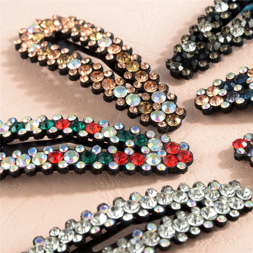 Fashion Colorful Crystal Beads Hair Clips Geometric Rhinestones Waterdrop Hairpin Barrettes Weddings Headdwear Hair Accessories Fashion Colorful Crystal Beads Hair Clips Geometric Rhinestones Waterdrop Hairpin Barrettes Weddings Headdwear Hair Accessories