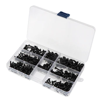 

340pcs Tapping Screw Cross Head Carbon Steel Self Tapping M3 M4 M3.5 M4.8 Screw Set Woodworking Assortment Kit
