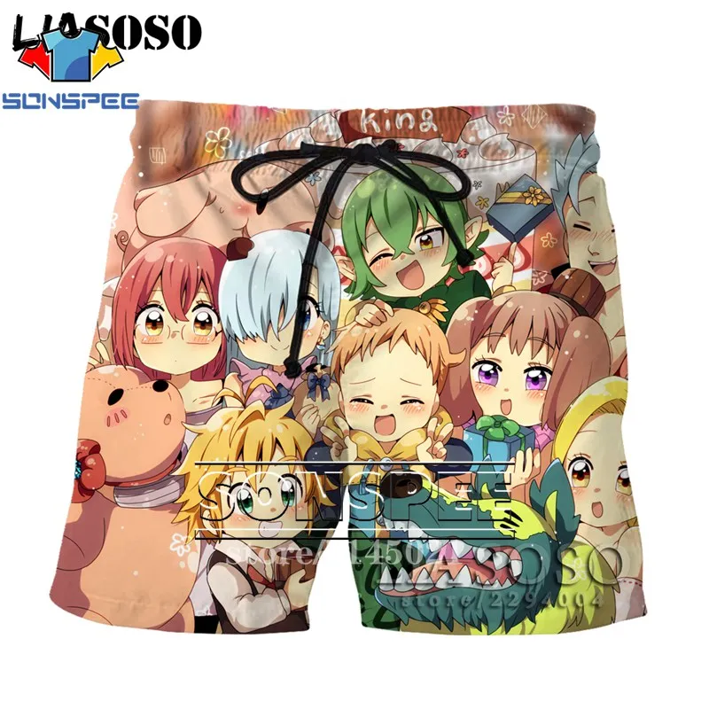 3d принт, мужские и женские длинные спортивные штаны, зимние шорты, аниме, повседневные, Nanatsu No Taizai The Seven Deadly Sins jogger shorts D08