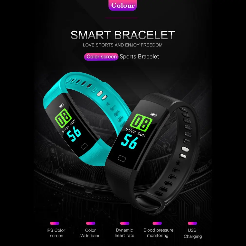 Y5 Smart Band Pulsometer Fitness Smart Bracelet Activity Tracker Pedometer Health Sleep Smart Watch Vibrating Alarm Clock
