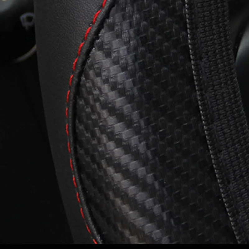 Чехол рулевого колеса автомобиля эластичный внутренний из углеродного волокна кожа 37-38 см