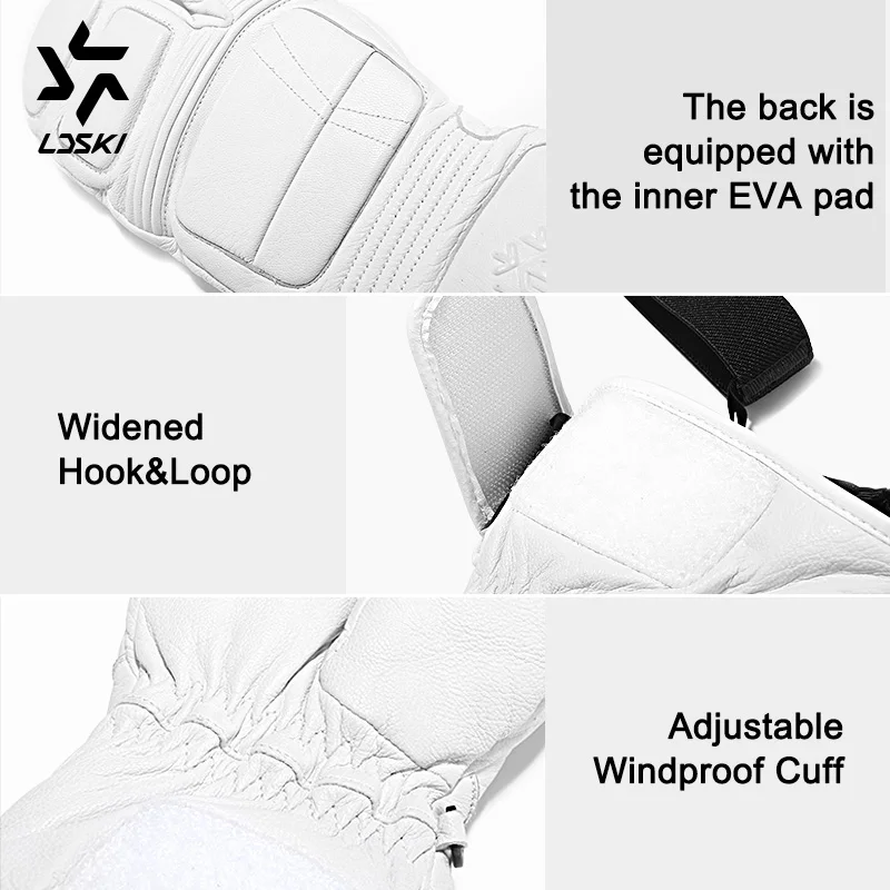 LDSKI Warm Ski Gloves Winter Outdoor Snowboard Mittens Waterproof Three-Fingers Snowmobile Gloves Unisex