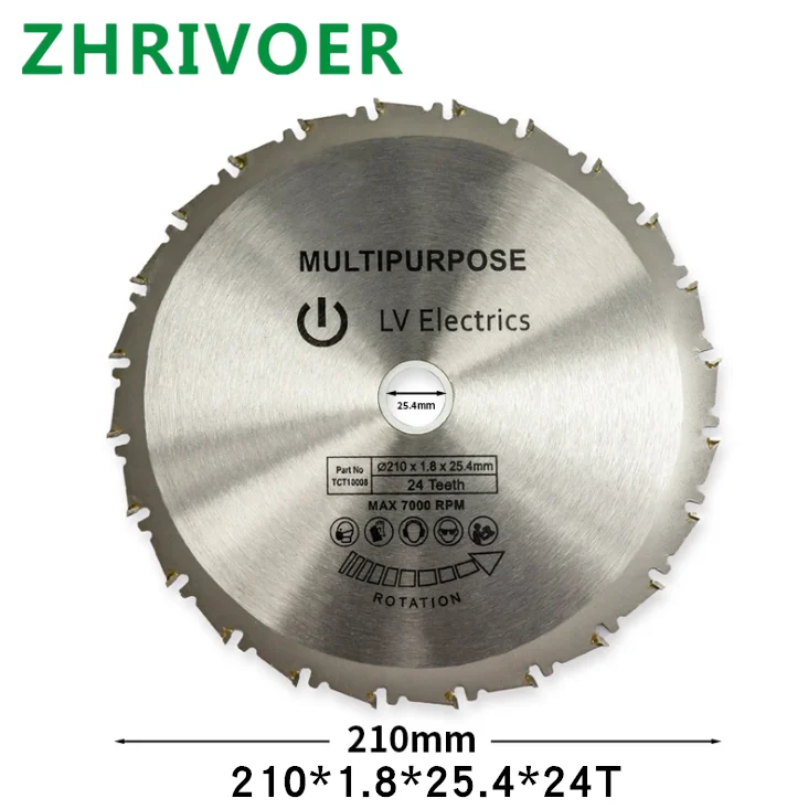

Carbide cutting blade TCT woodworking saw blade universal hard soft multi function circular saw blade 210 * 25.4 * 24t