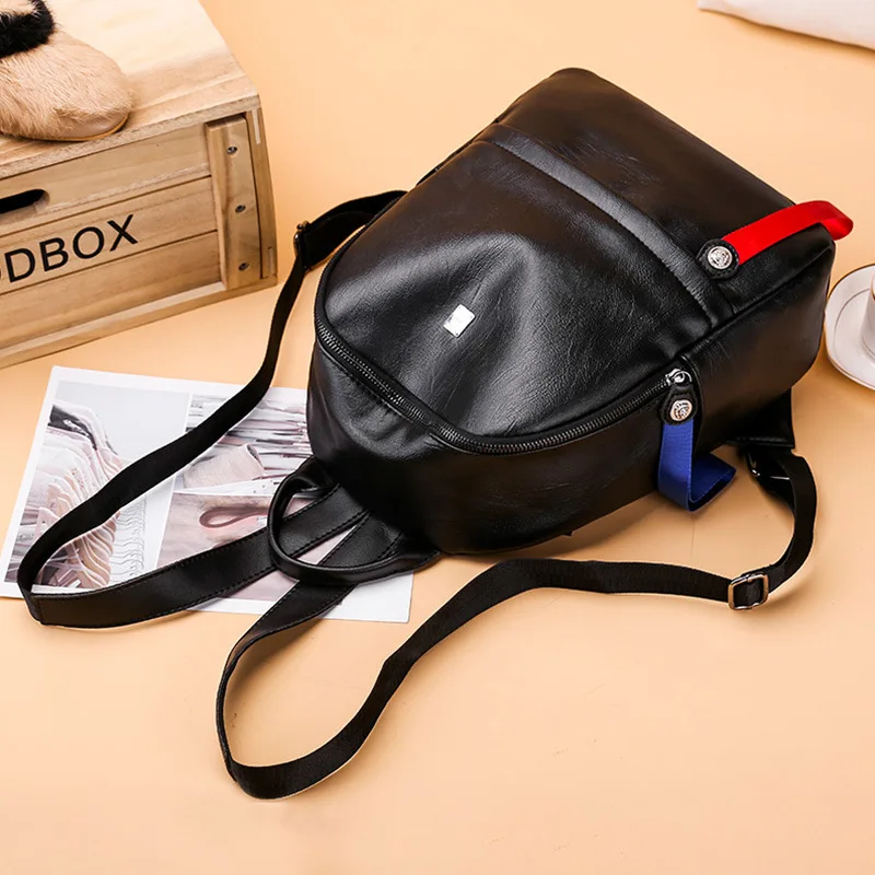 

Backpack Women's 2019 New Style Elegant Soft Leather Versatile Fashion Large-capacity Backpack Student Backpack
