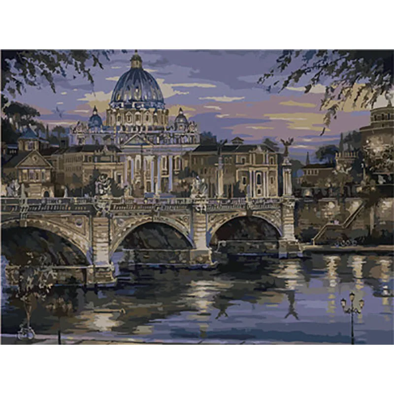 painting by number22 Пейзажная живопись по номерам краска по номерам для взрослых Сделай Сам Раскраска по номерам масляная пронумерованная цифра paintingspinture par num - Цвет: painting by number22