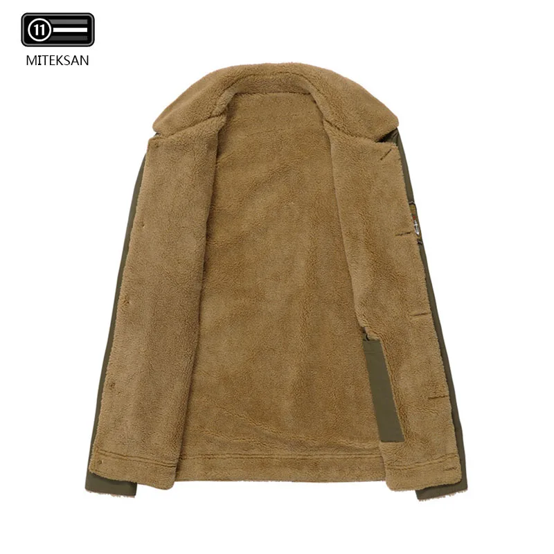 Men Jacket and Coat Trendy Warm Fleece Thick Warm Male fur collar Army Jacket Outwear Male acket Thicken Warm Winter Coats plus
