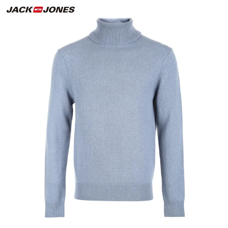 JackJones мужской шерстяной свитер с высоким воротом, приталенный пуловер, мужская одежда 218324517 218425519
