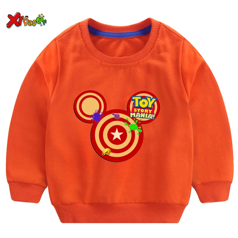 Осень, свитшоты для мальчиков, Детская толстовка с капюшоном, пуловер для малышей, «История игрушек», Модная белая толстовка, одежда для малышей - Цвет: sweatshirt orange
