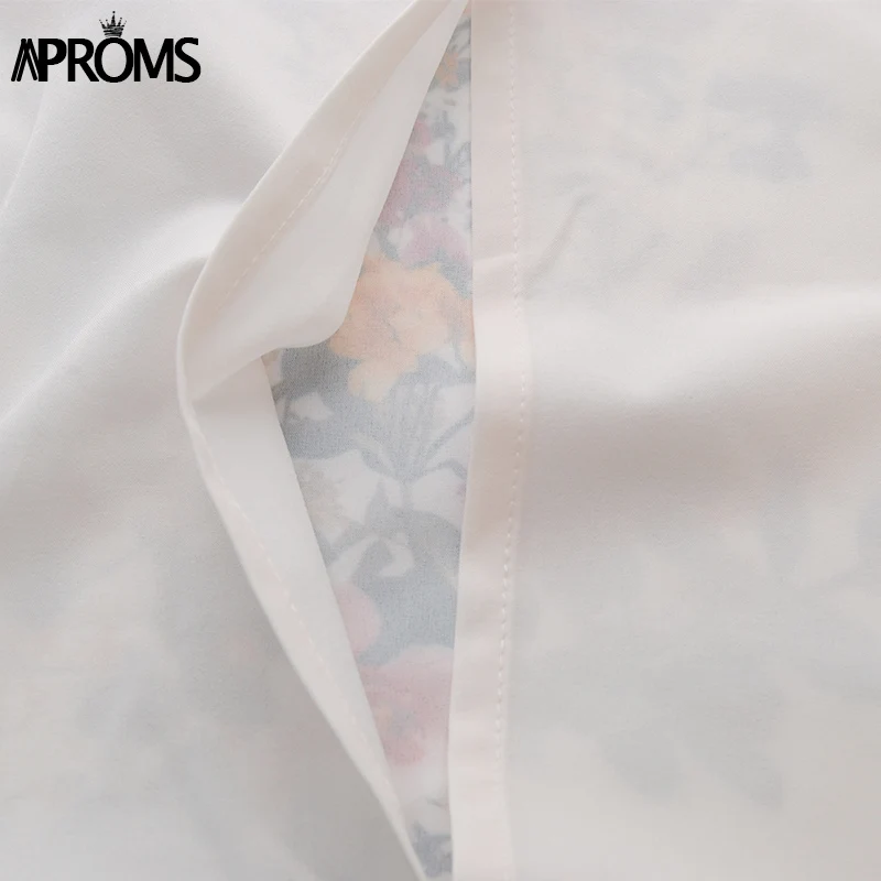Aproms элегантный Пышный рукав бант галстук рубашка сладкий цветочный принт o-образным вырезом Женская блузка дамы шик осень зима Рождество Топы