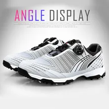Спортивная обувь для гольфа, мужская спортивная обувь, водонепроницаемые спортивные кроссовки, шнурки с пряжкой, Нескользящие YS-BUY