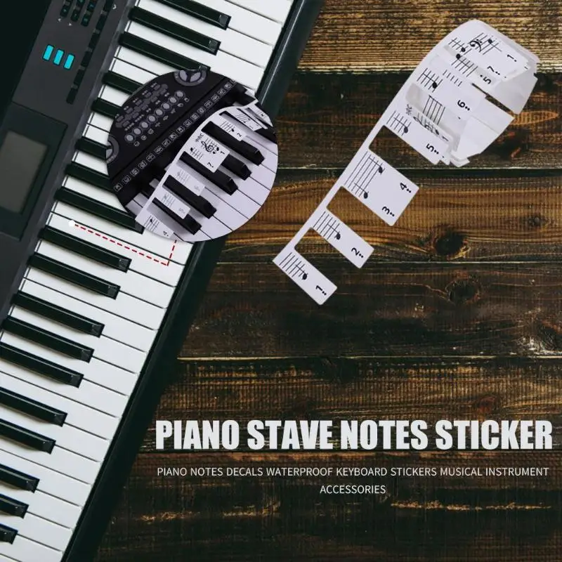 

Transparent Piano Sticker 88 Key Piano Keyboard Sticker Electronic Keyboard 61/88 Key Piano Stave Note Sticker For Piano Keys