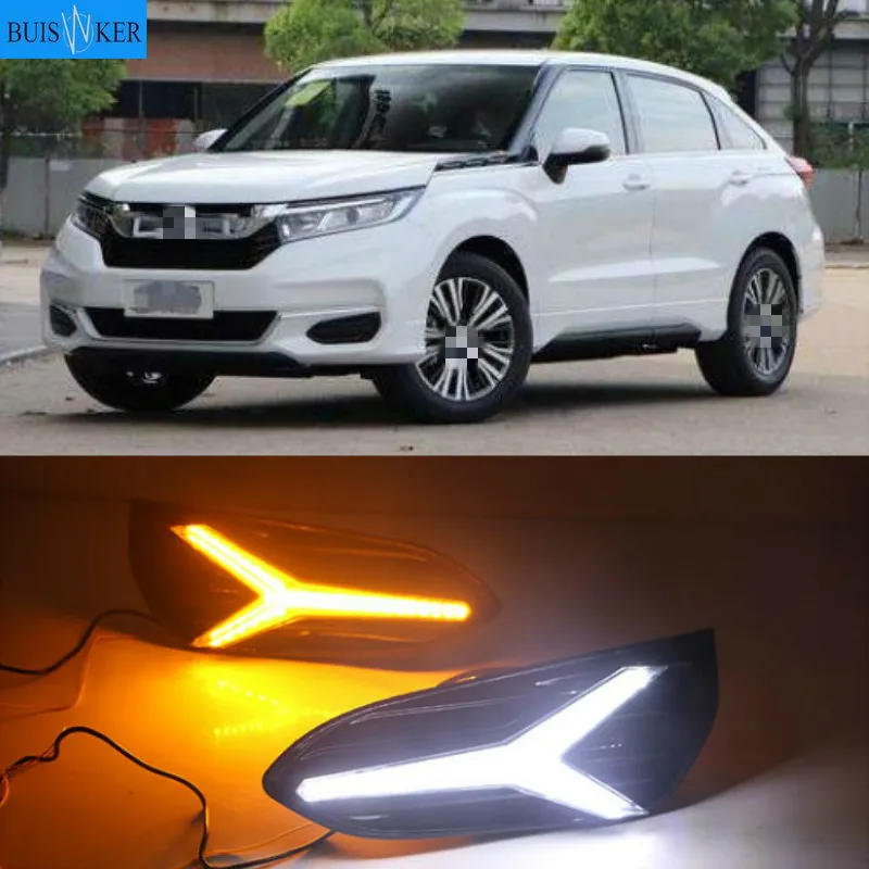 

1 комплект для Honda AVANCIER 2020 DRL дневные ходовые огни дневной свет 12 В ABS противотуманная фара с желтым поворотным сигналом