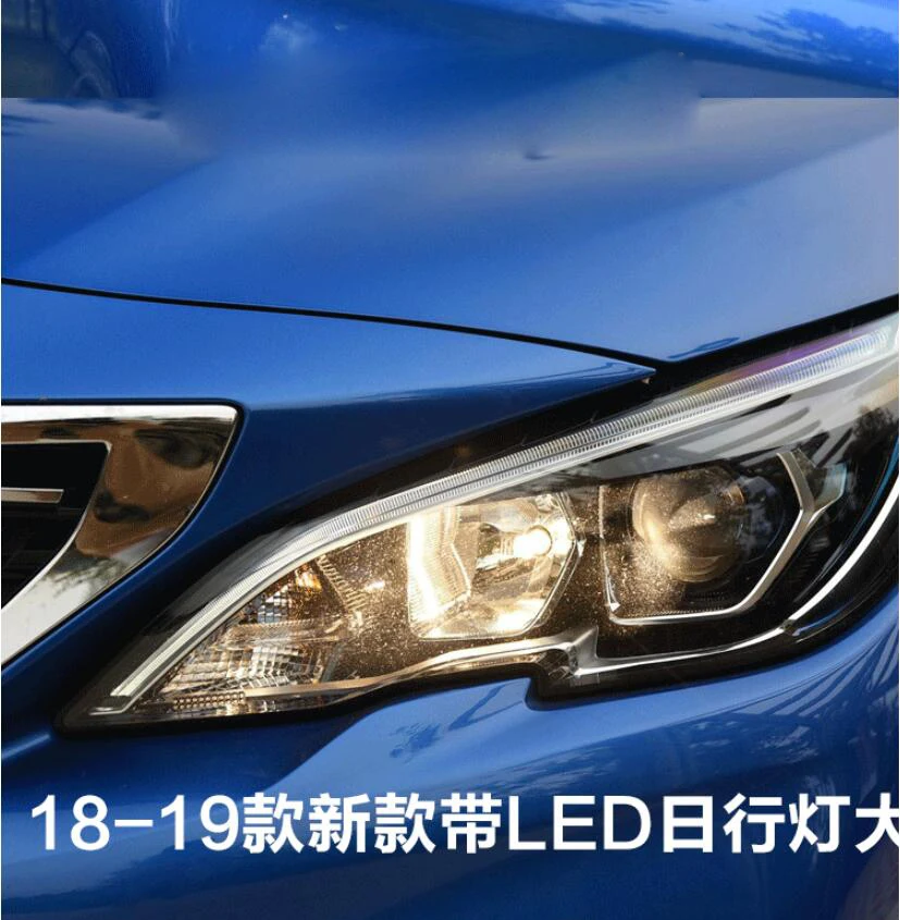1 шт.~ 2020y автомобильный бупмер головной свет для peugeot 408 фары peugeot 408 автомобильные аксессуары светодиодный DRL Противотуманные фары для peugeot 408 фары