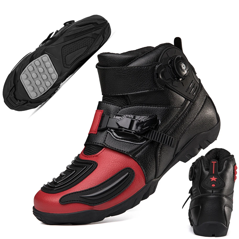 Botas de motocicleta para hombre, transpirables, con amortiguación para  ciclismo, botas protectoras para deportes al aire libre, zapatos de  motocross