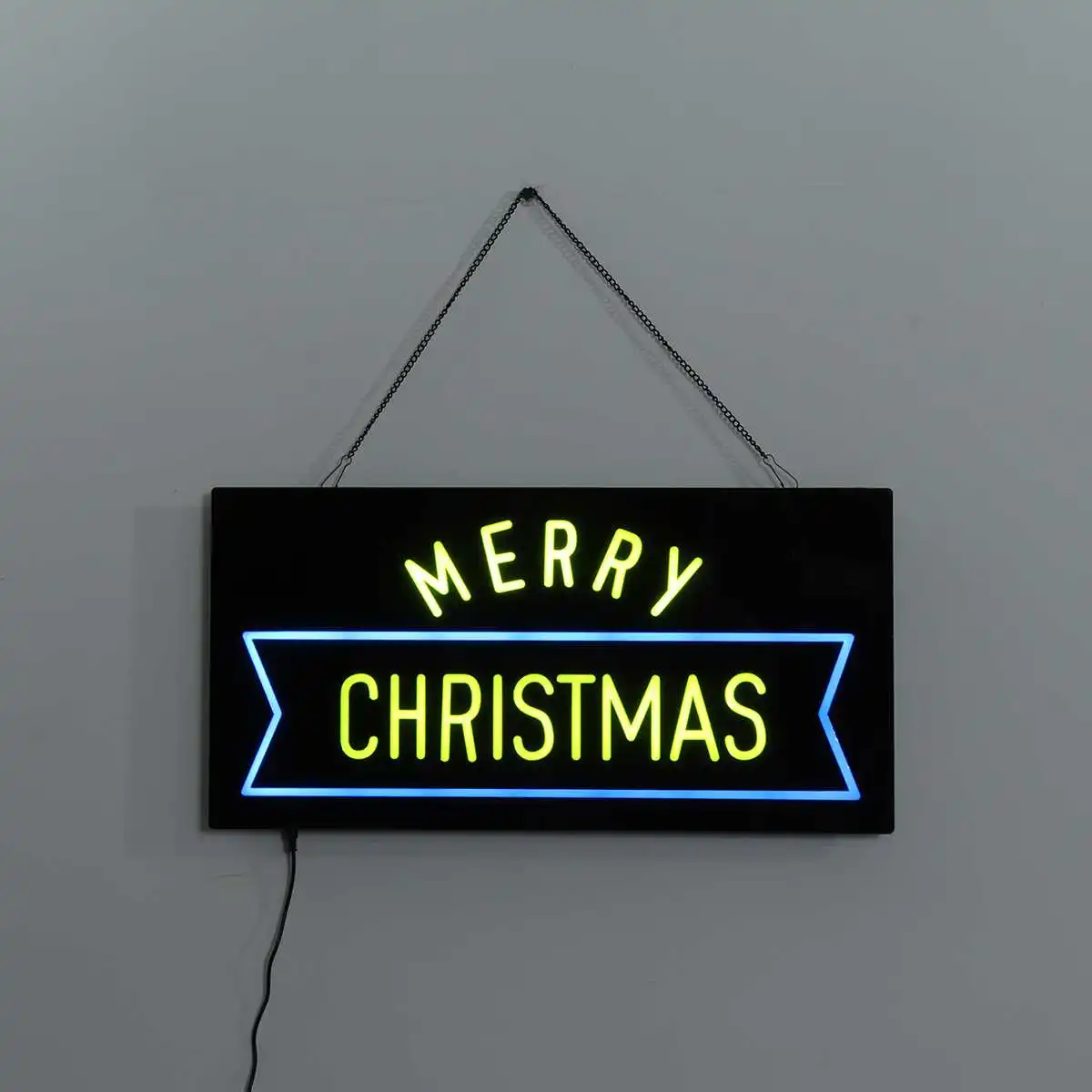 

Resin LED Merry Christmas Sign Board Light Hanging Bar Window Display Light Box Commercial Advertising Lighting Party Home Decor