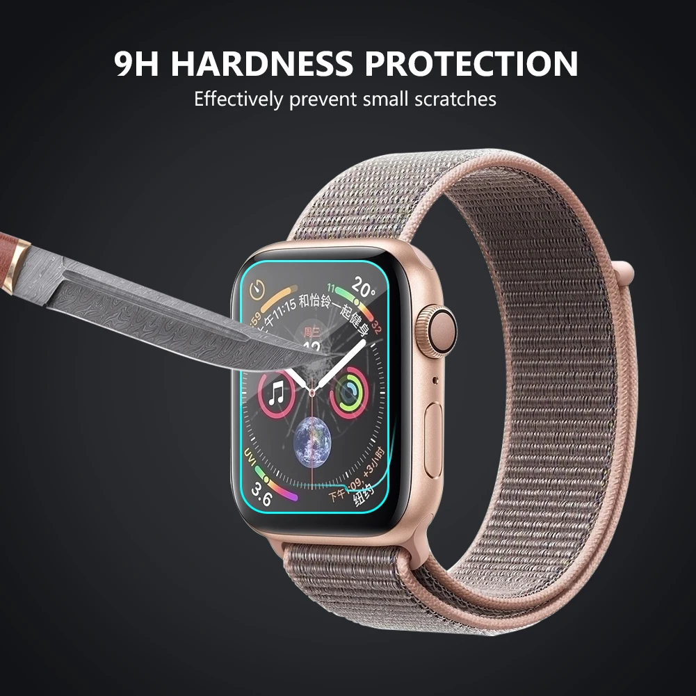 Стеклянный экран для Apple watch 1 2 3 4 защита экрана закаленное стекло Смарт часы iWatch