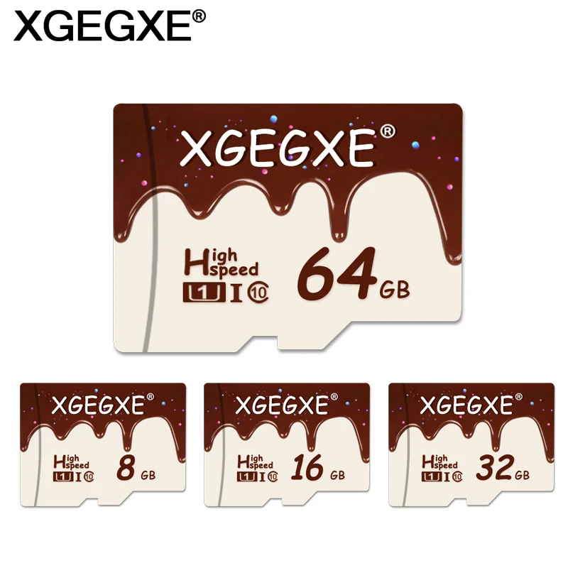 XGEGXE Mini Memory Card 32GB TF Card 64GB Class 10 Chocolate Jam Candy Style High Speed Mini Card 16GB T-Flash Card For Phone