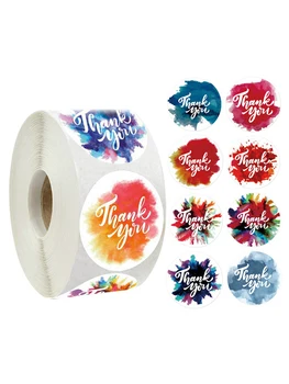 

500Pcs Per Roll Floral Thank You Stickers 1inch Round Animal Seal Label Handmade Scrapbooking Envelope Seal Stationery Sticker