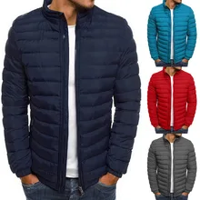 Зимняя мужская ветровка, Повседневная полосатая парка, однотонное Брендовое пальто, мужское плотное пальто, одежда, куртки на молнии, мужская верхняя одежда