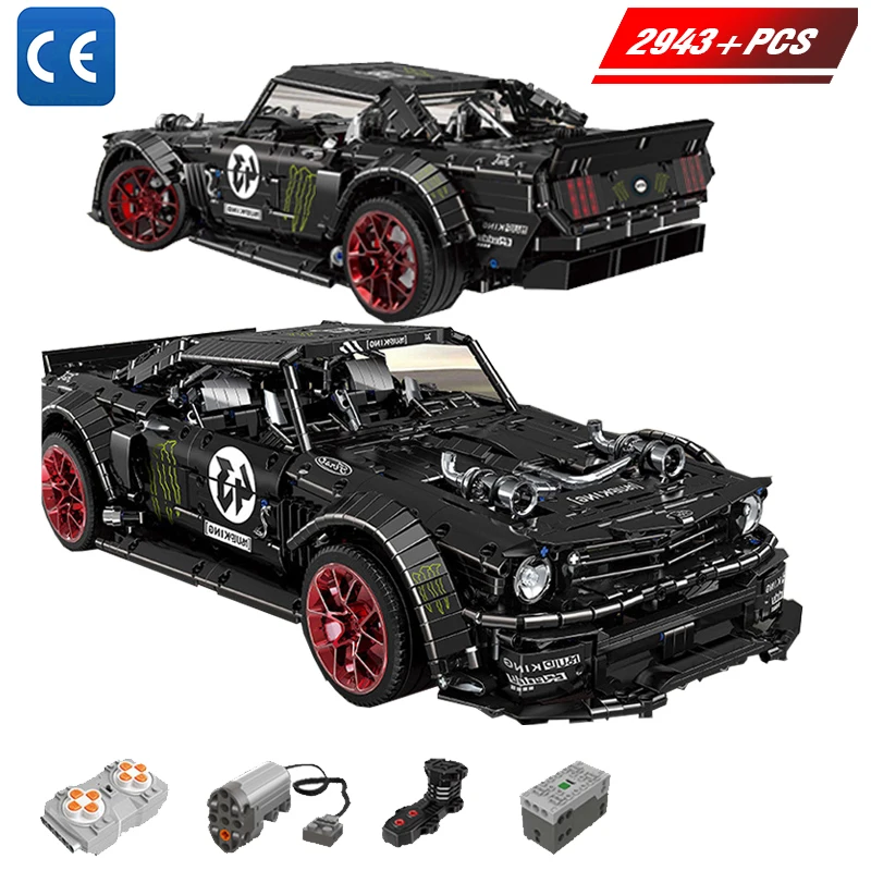 

1965 Ford Mustang Hoonicorn RC Racing Car Building Block 20102 Technic MOC 22970 FIT Technology Bricks Kid Toys Gifts