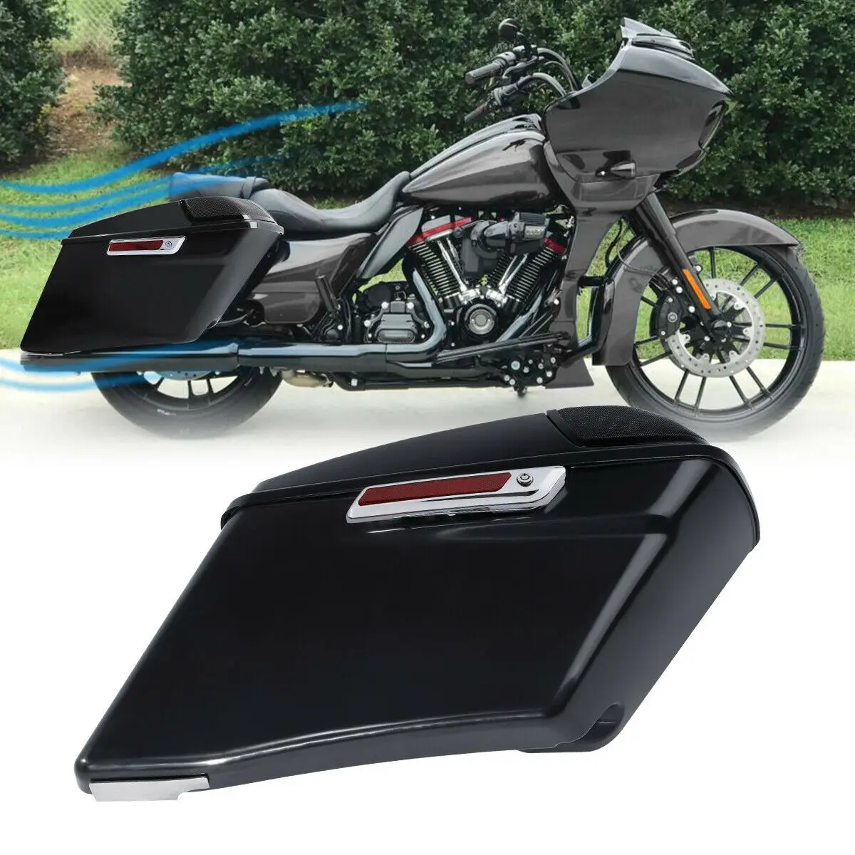 

Motorcycle Extended ABS Saddle bags For Harley CVO Touring Road King Electra Street Glide 2014-2019 18 17 16 15 FLT FLHT New