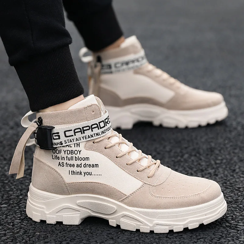 

Work Shoes Men's 2019 Autumn New Style Suede Martin Boots British Style Desert Boots Hight-top Leather Boot Men's Boots Short Bo