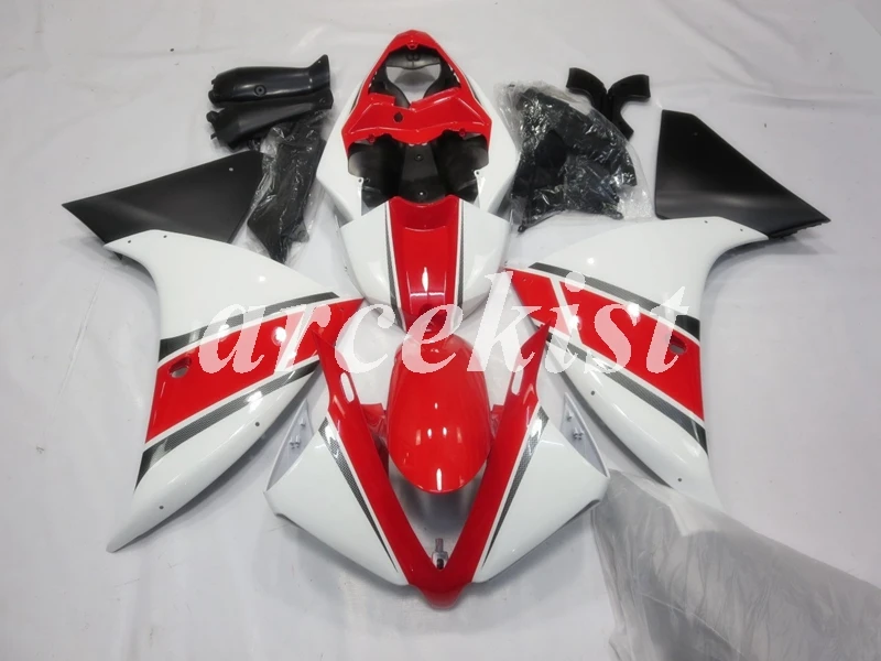 Инъекций ABS Обтекатели комплект подходит для Yamaha YZF1000 R1 09, 10, 11, 12, 13, 14, 2009 2010 2011 2012 2013 тела комплект красного и белого цвета